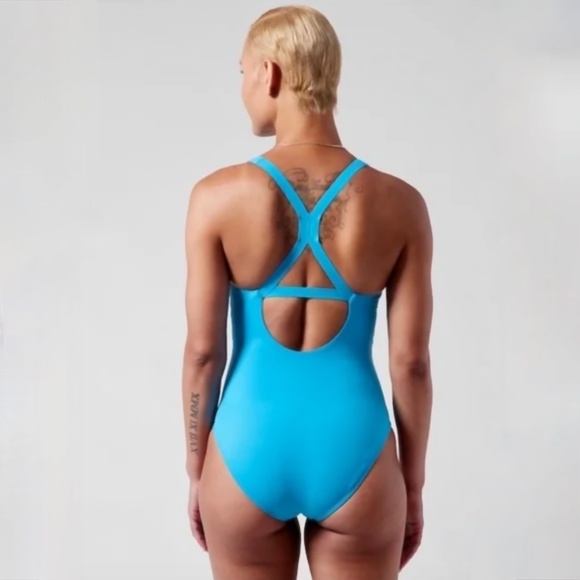 Athleta Malibu One Piece Swimsuit Blue - Picture 2 of 9